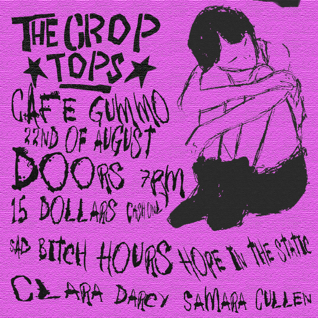 cafe gummo crop tops gig poster