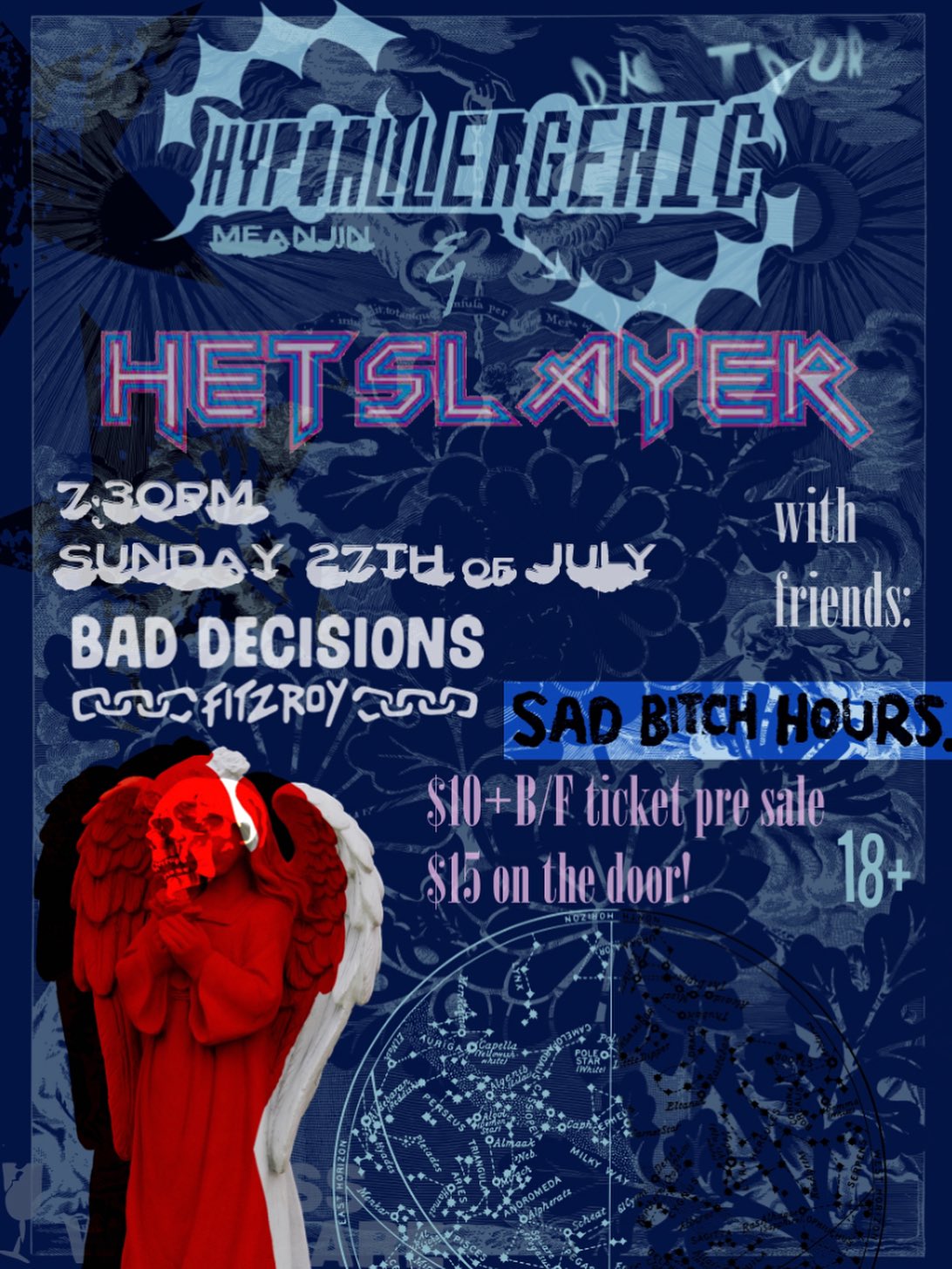 hypoallergenic and hetslayer gig poster